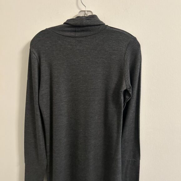 GO Couture Black Gray Cowl Neck Tunic Dress Long Sleeve Hi Lo Women’s Large NWT - Picture 8 of 8